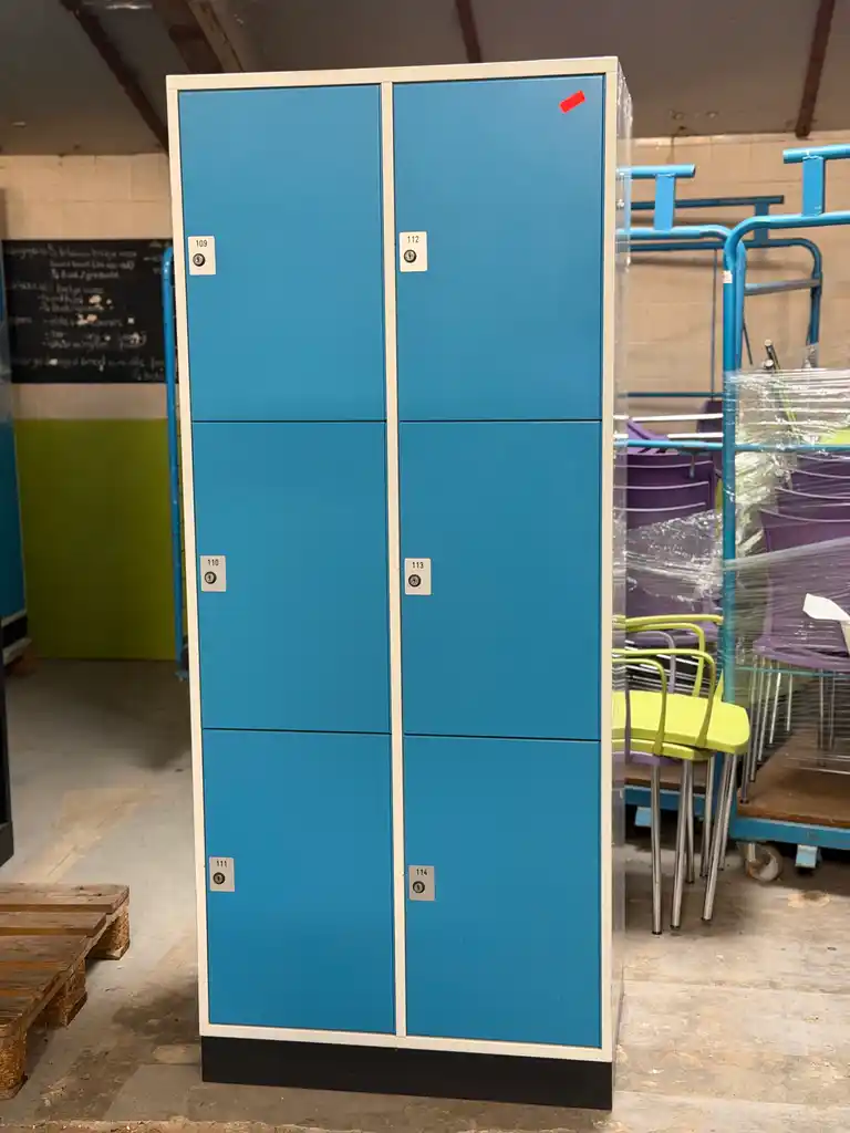 Lockerkast 6 lockers- blauw-wit - Afbeelding 3