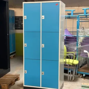 Lockerkast 6 lockers- blauw-wit